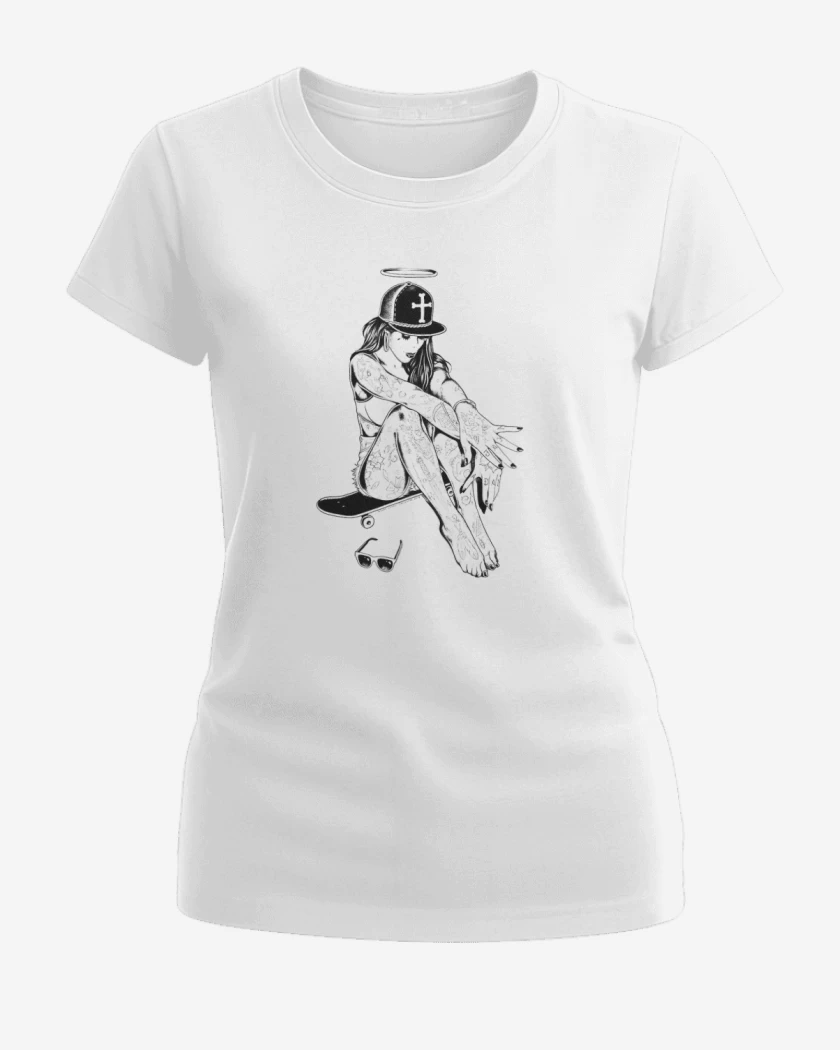 Polera de Mujer Blanco de skater