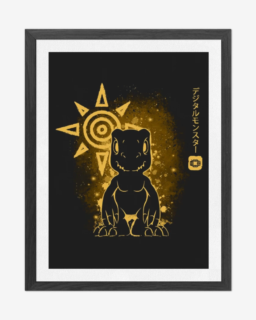 Cuadro decorativo Negro de Agumon 