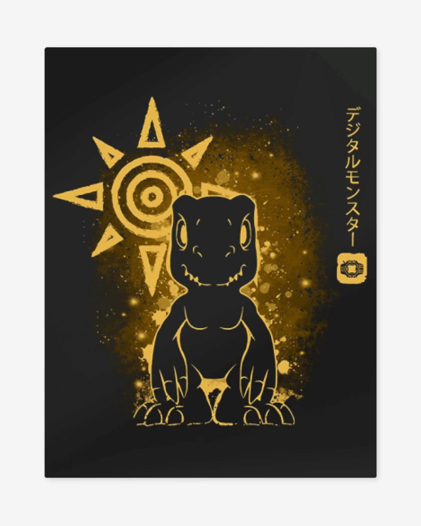 Print metalico Negro de Agumon 