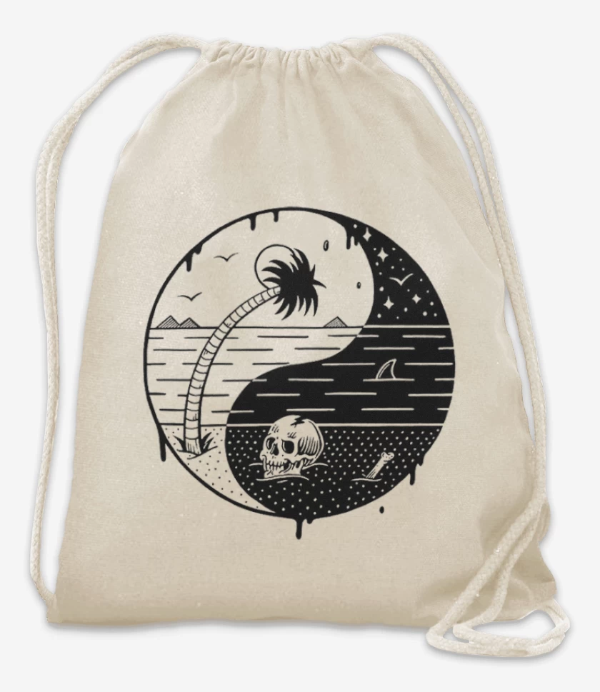 Mochila Blanco de ying yang beach