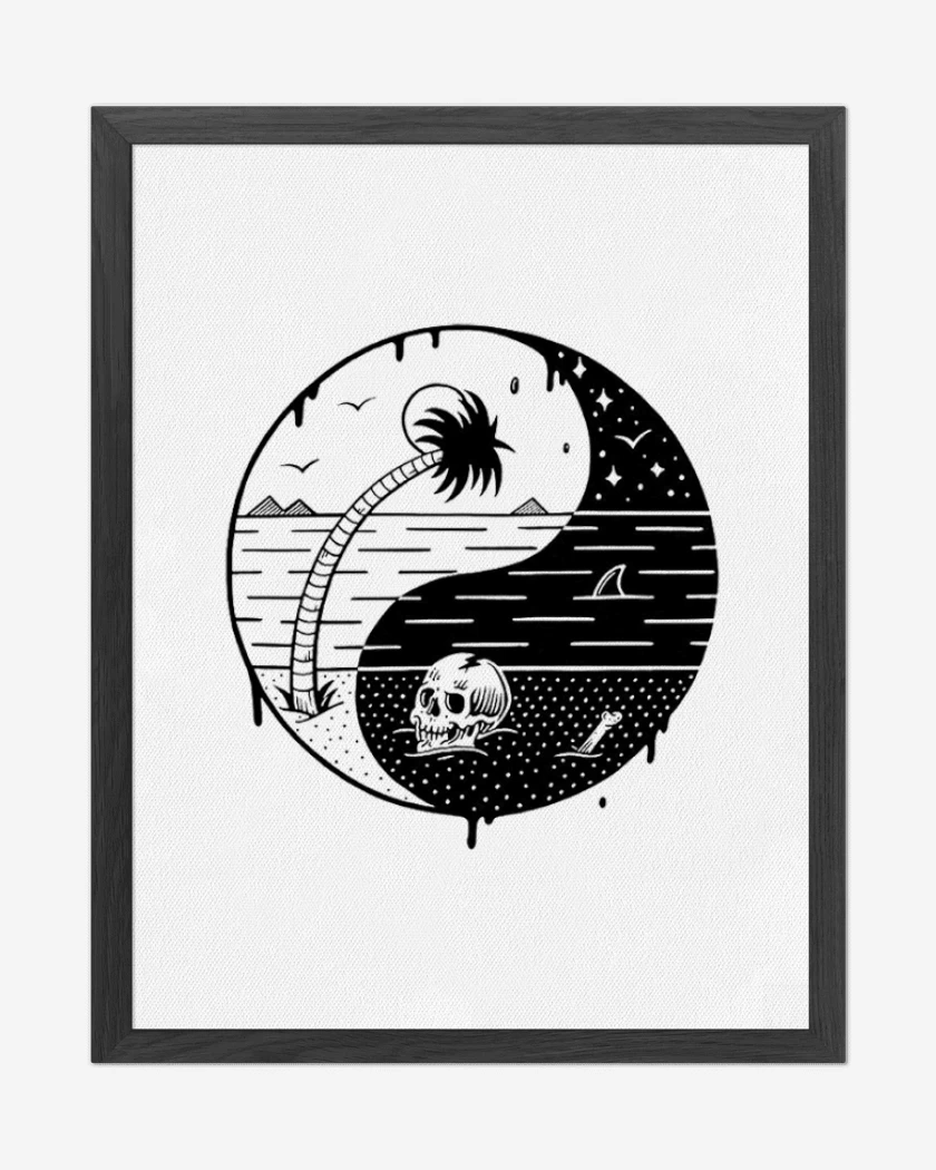 Cuadro decorativo Blanco de ying yang beach
