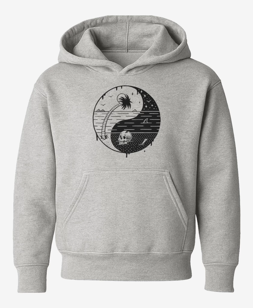Poleron de niño Gris Melange de ying yang beach