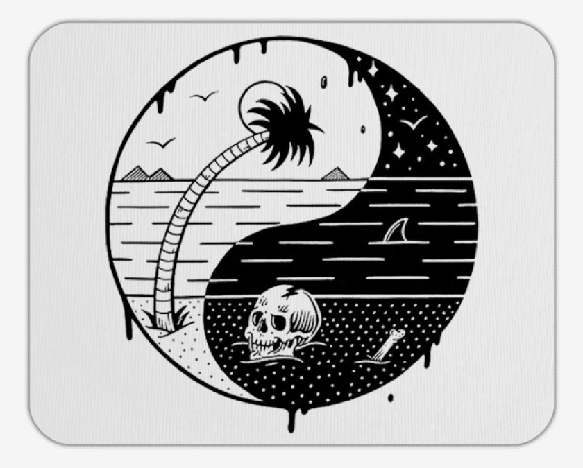 Mousepad ying yang beach