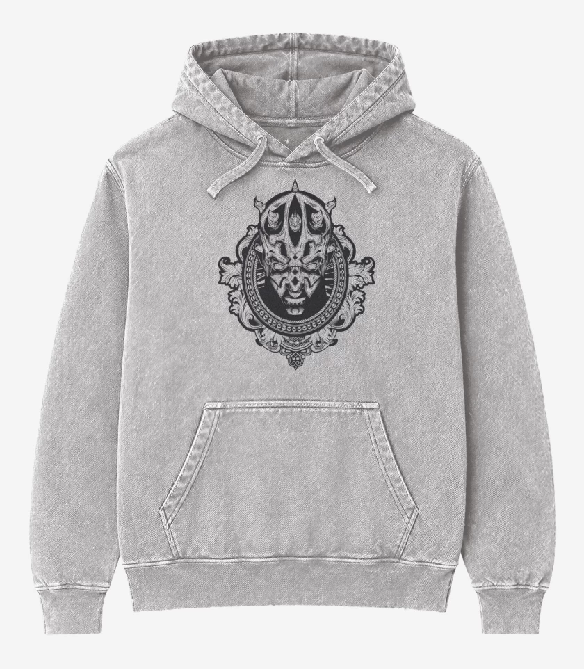 Poleron Canguro Acid Wash Gris Melange de maul 2