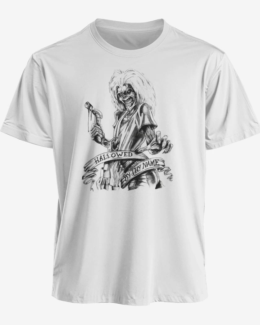 Polera premium Blanco de hallowed by thy name