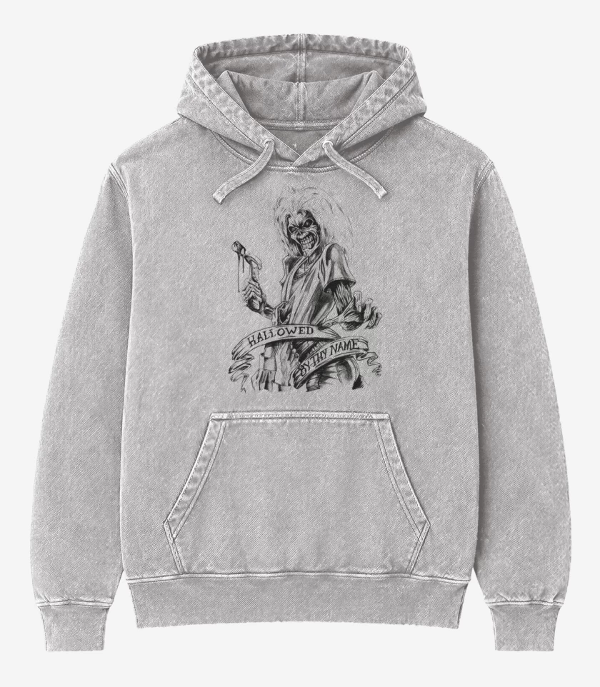 Poleron Canguro Acid Wash Gris Melange de hallowed by thy name