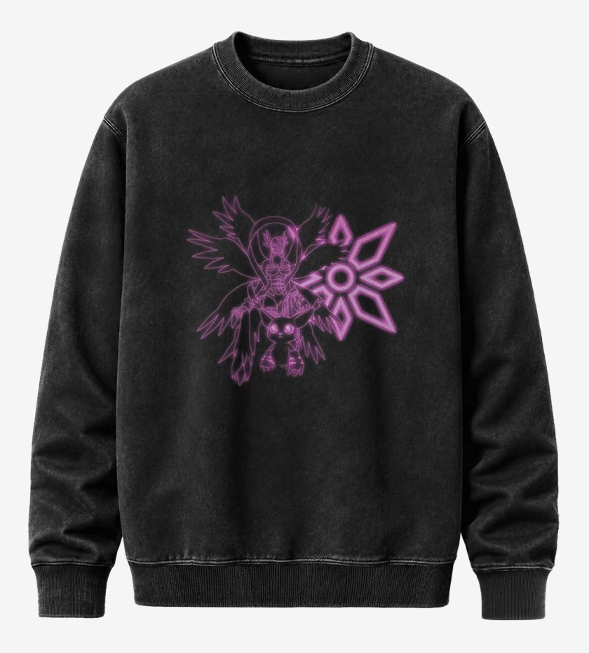Poleron Polo Acid Wash Negro de gatomon