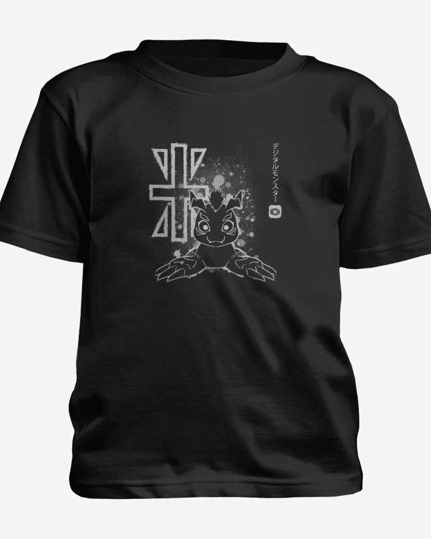 Polera de niño Negro de gomamon 