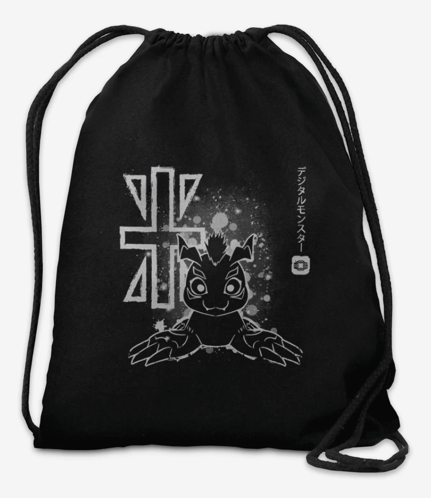 Mochila Negro de gomamon 