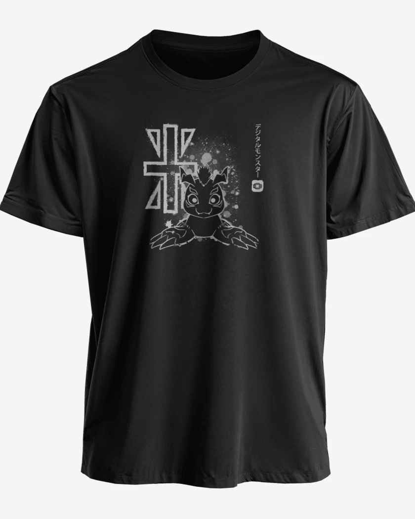 Polera premium Negro de gomamon 