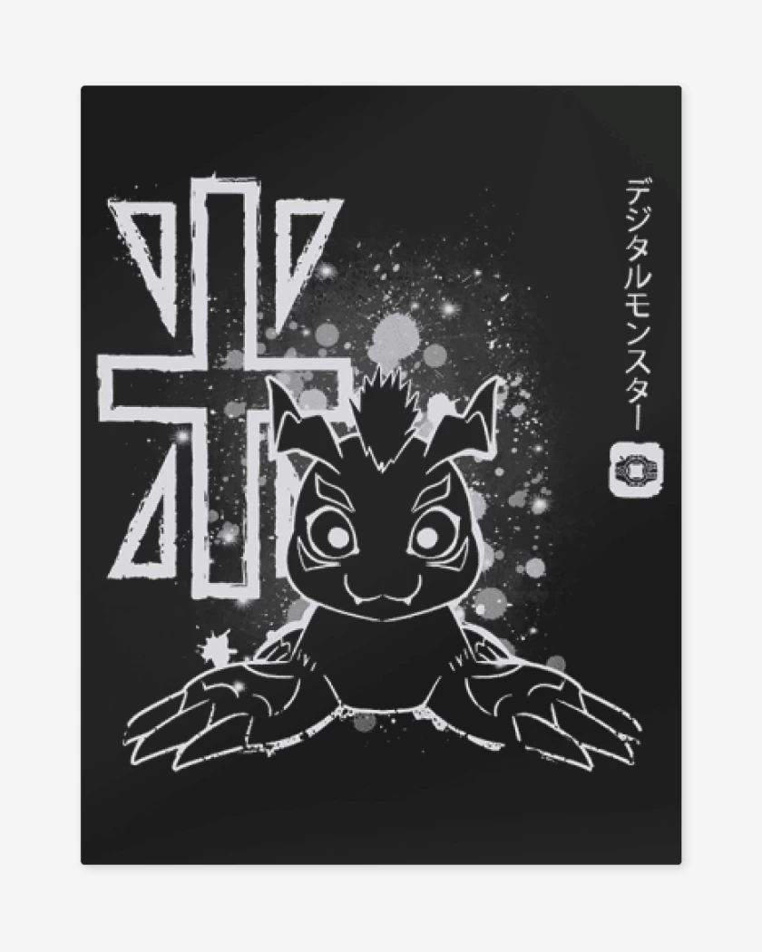 Print metalico Negro de gomamon 