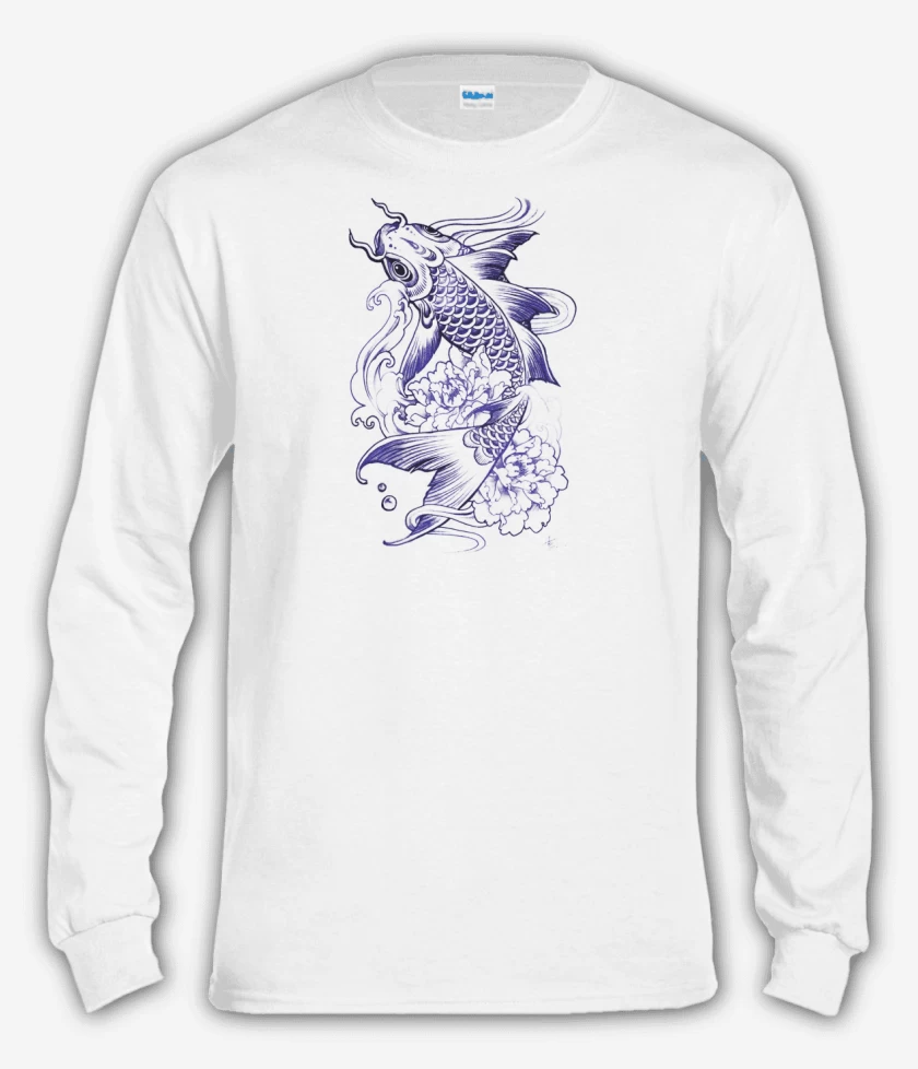 Polera manga larga Blanco de pez