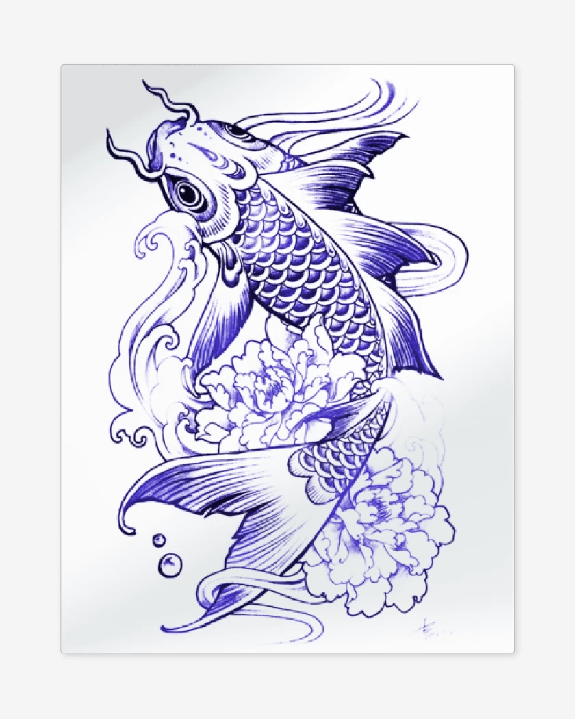 Print metalico Blanco de pez