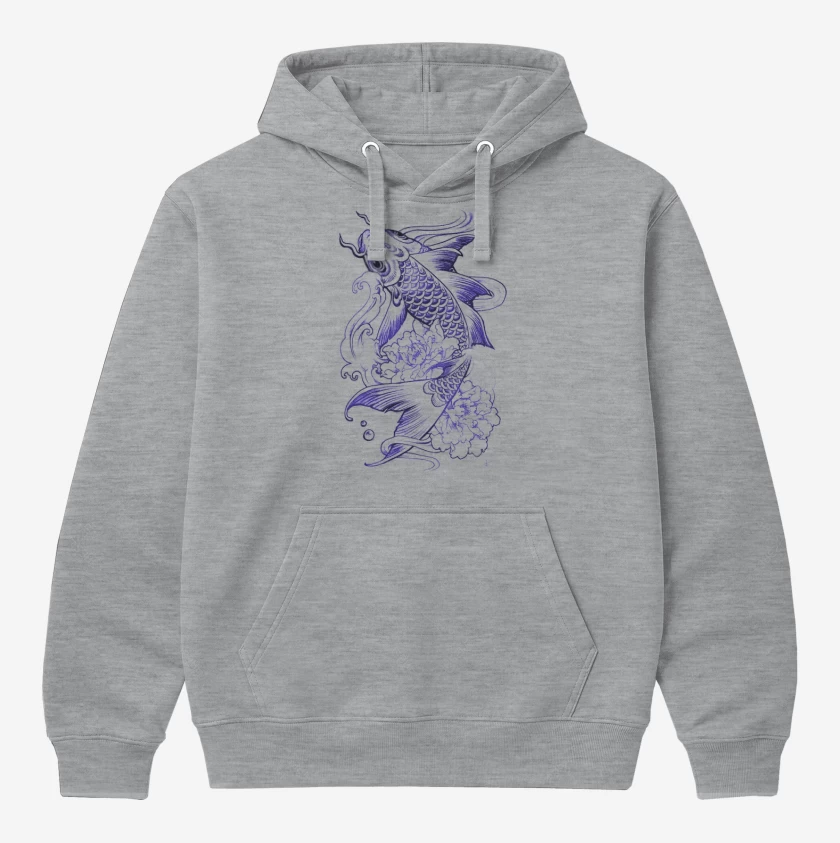 Polerón Canguro Gris Melange de pez