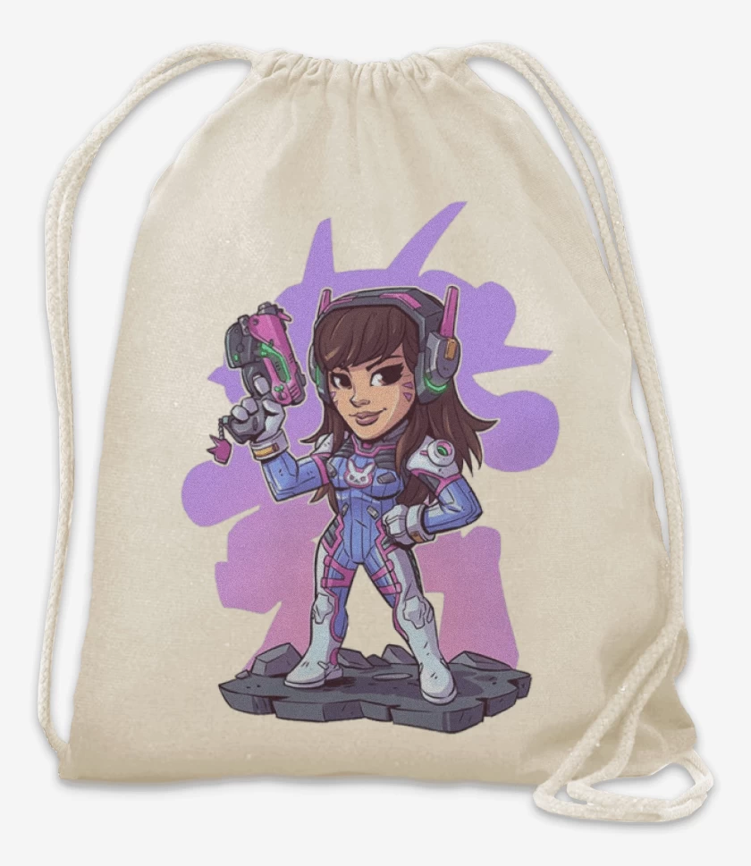 Mochila Blanco de chibi dva