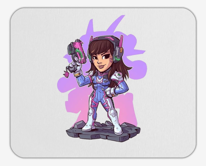 Mousepad Blanco de chibi dva