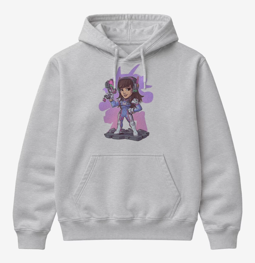 Poleron Canguro básico Gris Melange de chibi dva