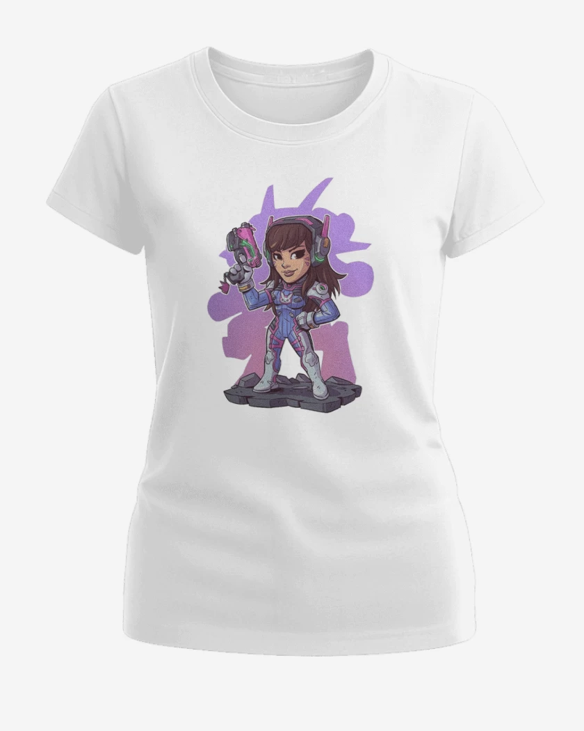 Polera de Mujer Blanco de chibi dva