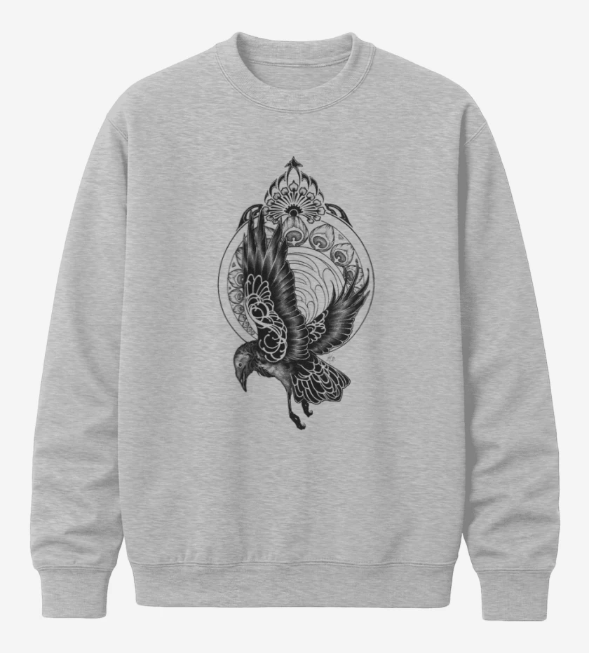 Poleron polo Gris Melange de pajaro