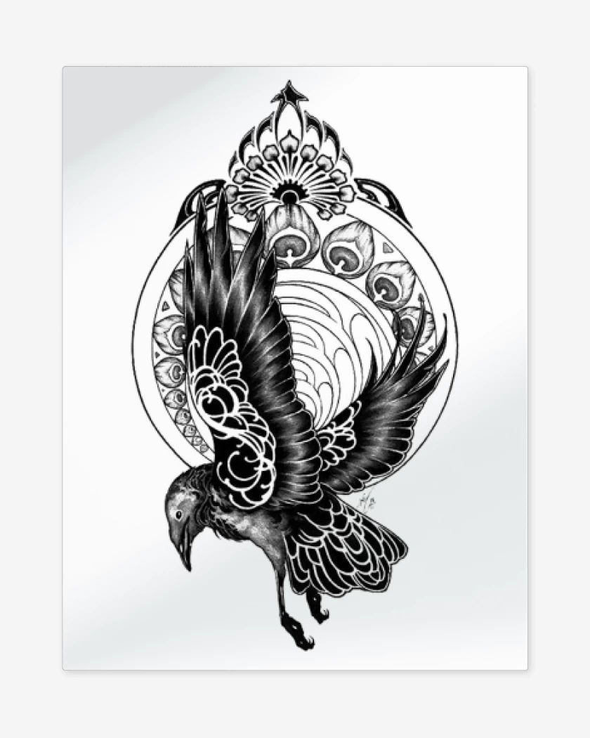 Print metalico Blanco de pajaro