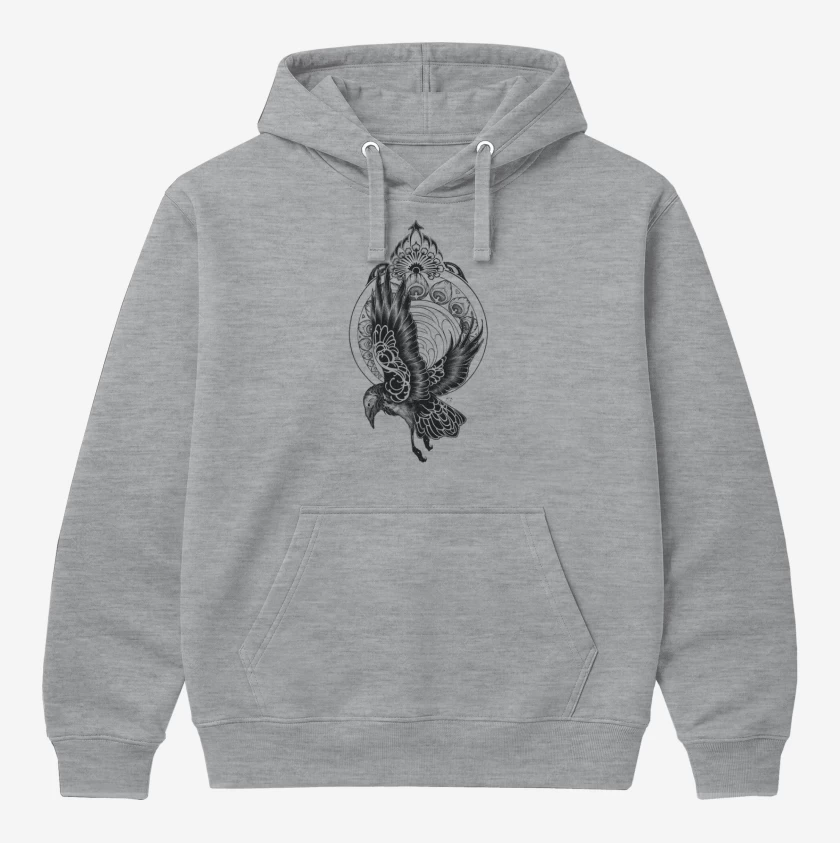 Polerón Canguro Gris Melange de pajaro