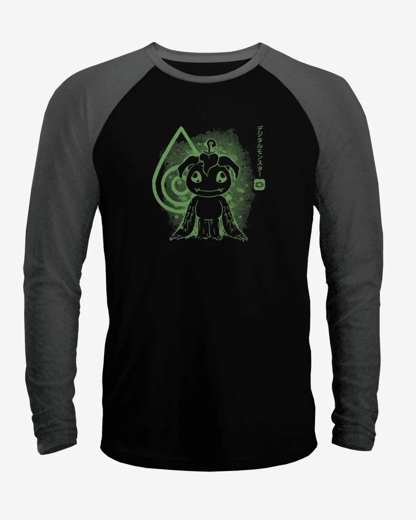 Polera Raglan Negro / Negro Heather de palmon