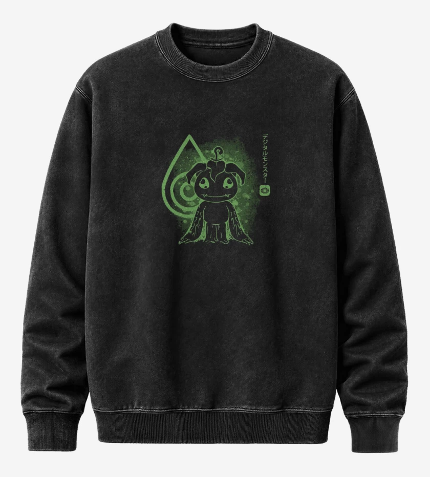 Poleron Polo Acid Wash Negro de palmon
