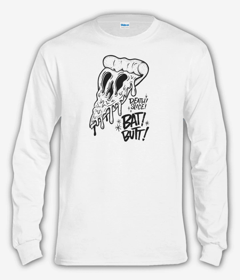 Polera manga larga Blanco de death pizza