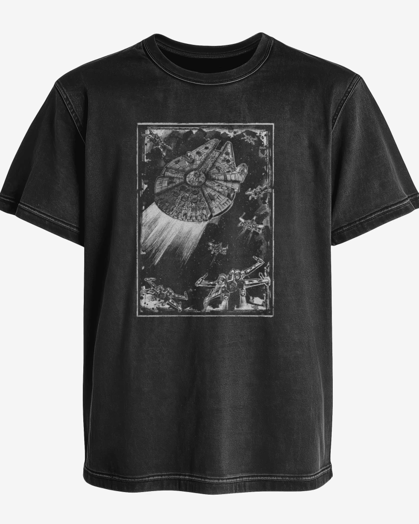 Polera desgastada Negro de Star Wars 5 