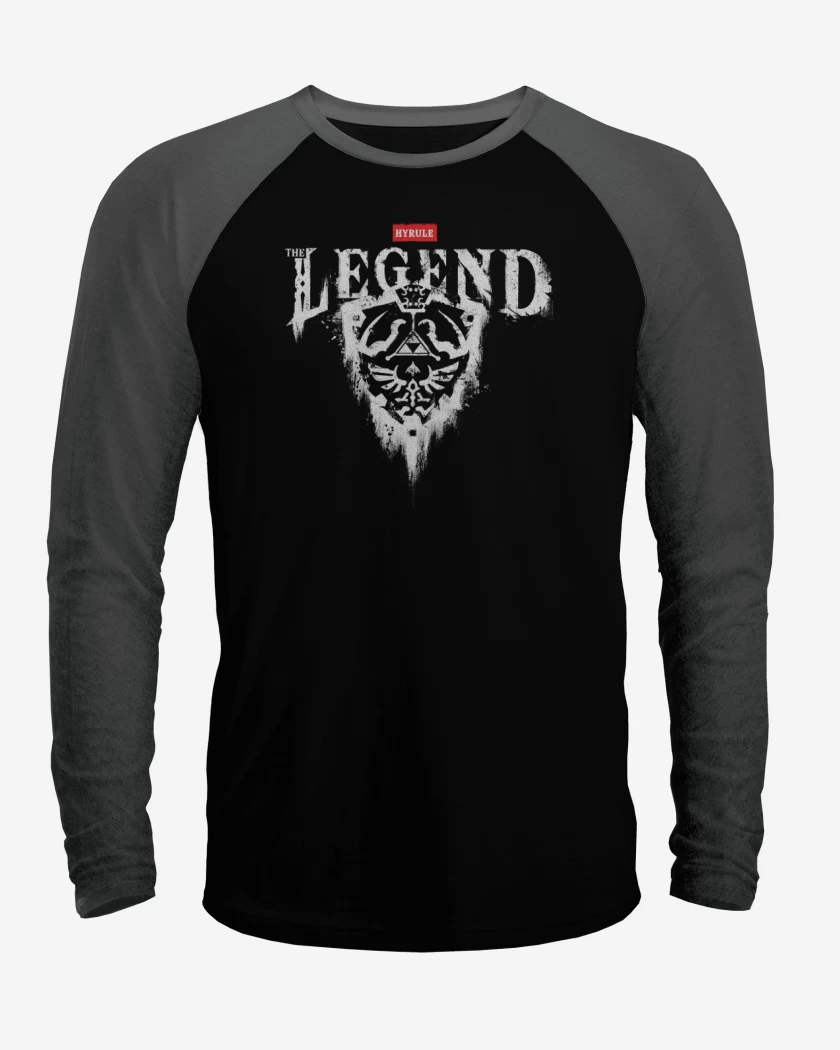 Polera Raglan Negro / Negro Heather de thyrule the legend