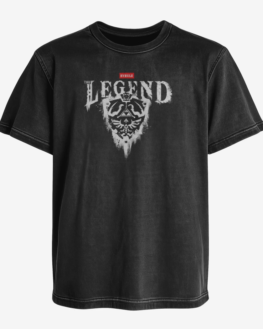 Polera desgastada Negro de thyrule the legend