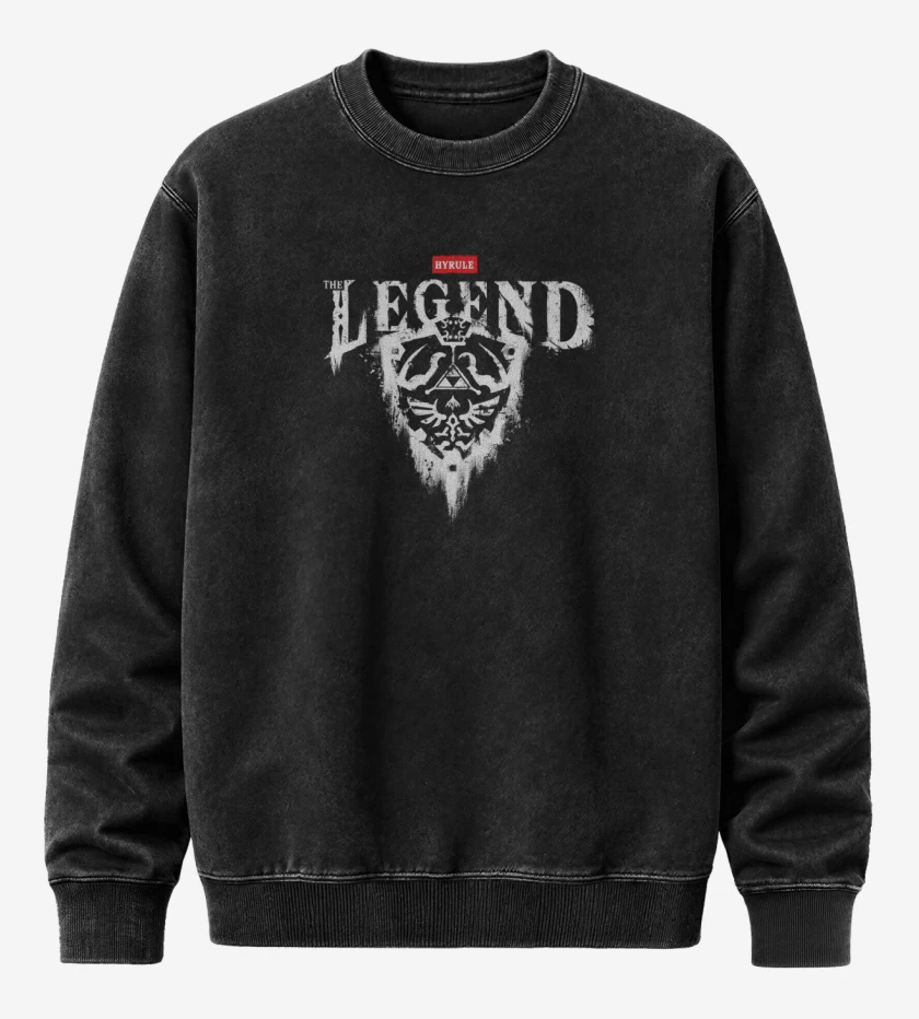 Poleron Polo Acid Wash Negro de thyrule the legend