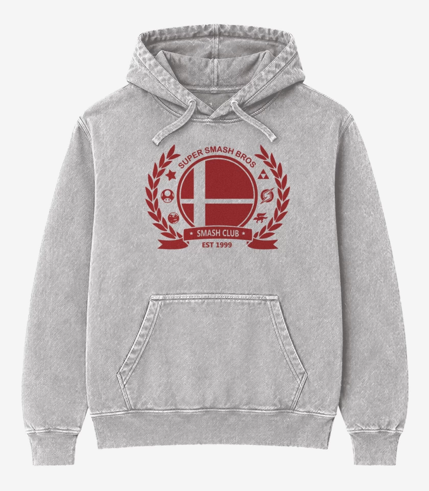 Poleron Canguro Acid Wash Gris Melange de Smash Bros Club