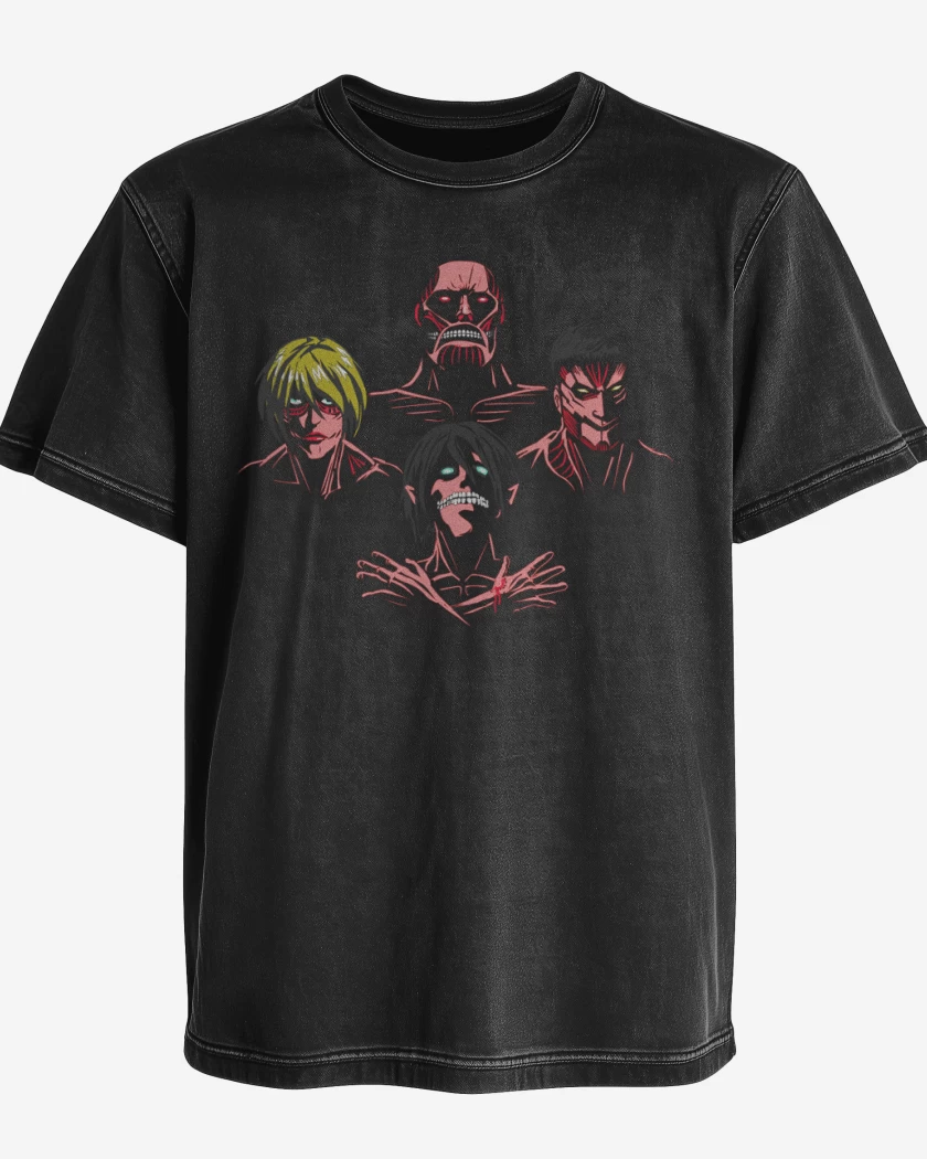 Polera desgastada Negro de Titan rhapsody