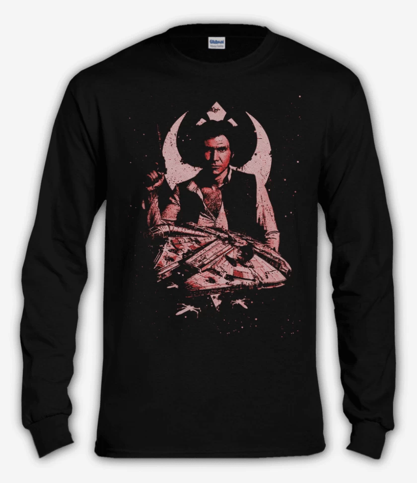 Polera manga larga Negro de Han solo