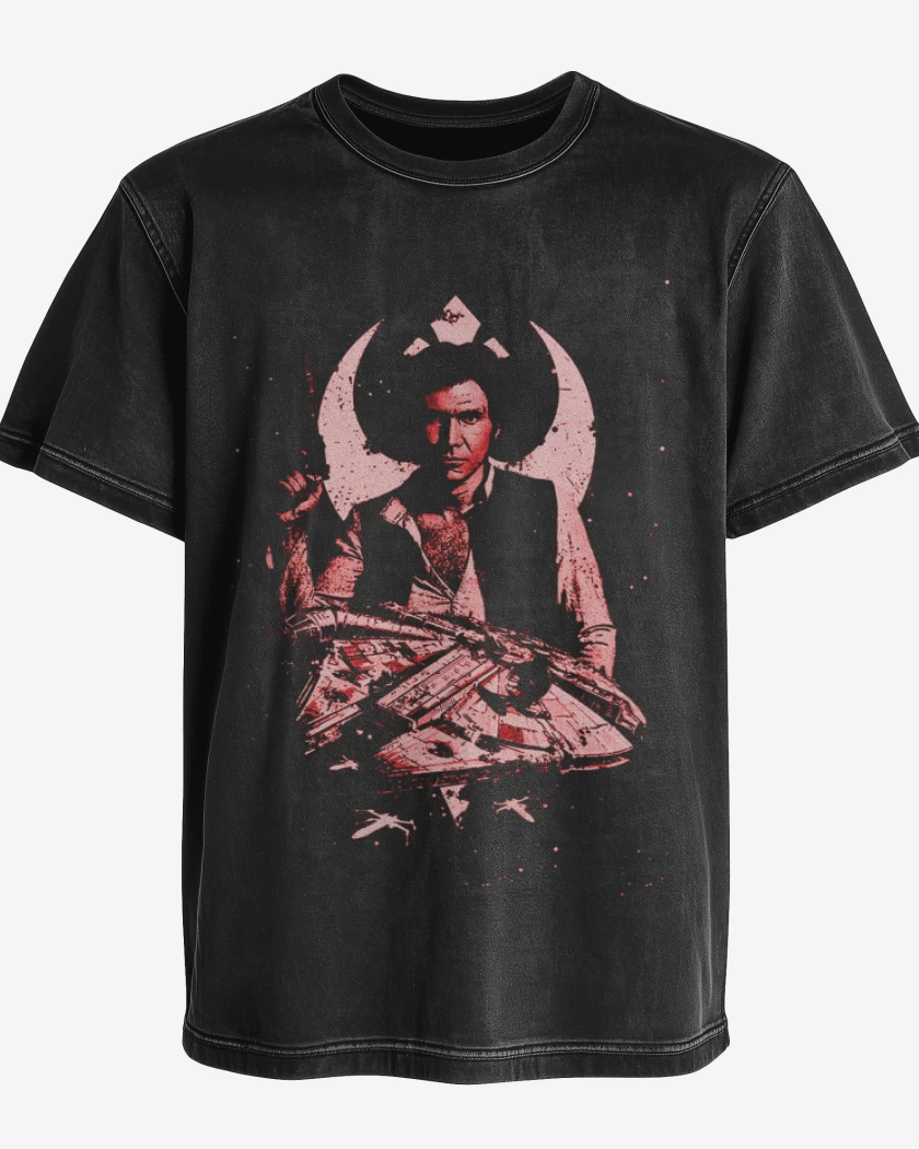 Polera desgastada Negro de Han solo