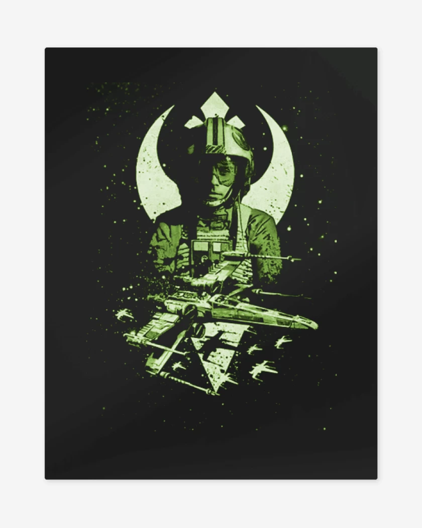 Print metalico Negro de luke skywalker