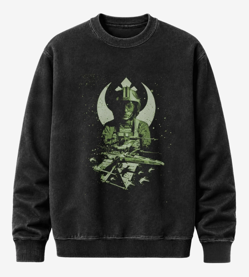 Poleron Polo Acid Wash Negro de luke skywalker