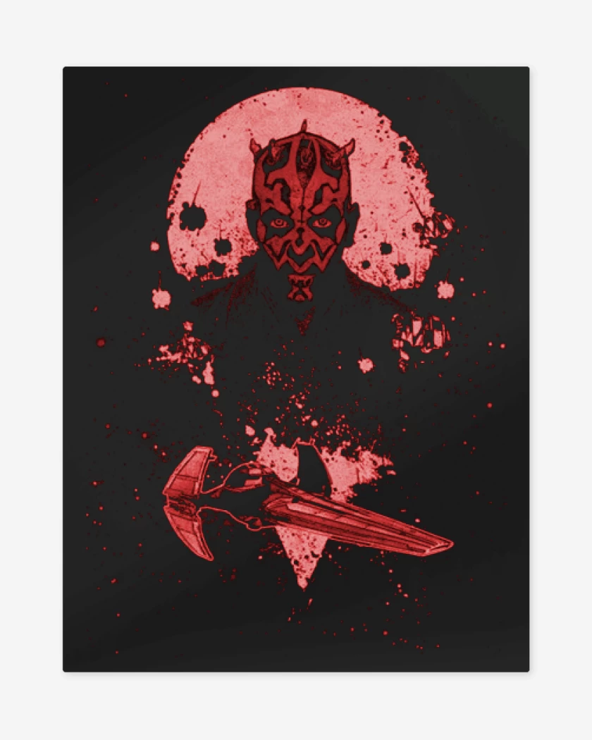 Print metalico Negro de darth maul