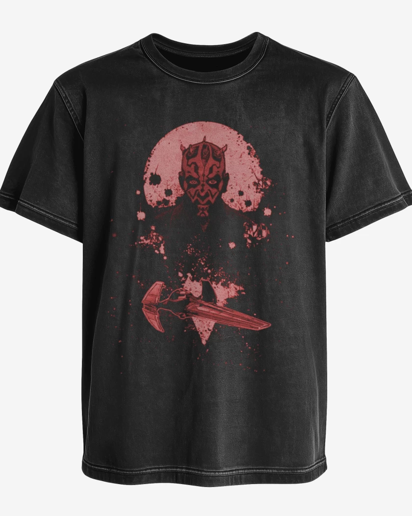 Polera desgastada Negro de darth maul