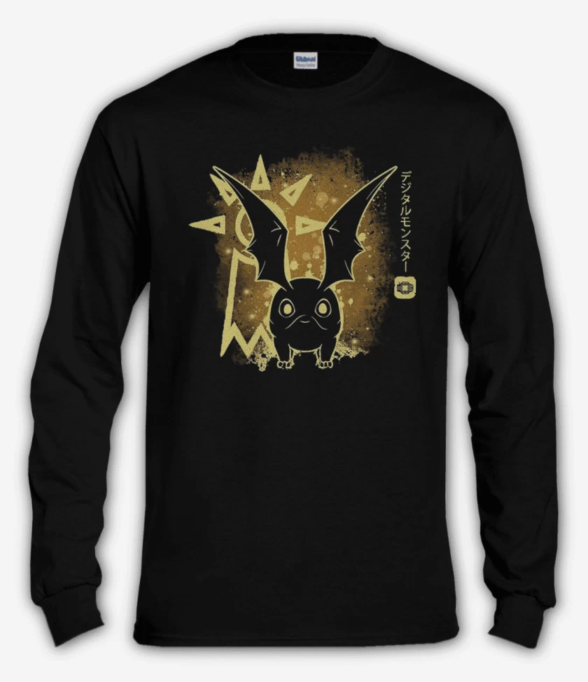 Polera manga larga Negro de patamon