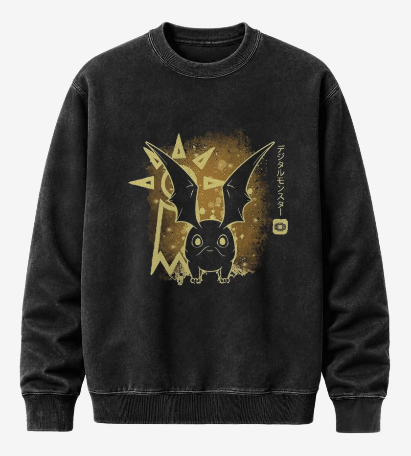 Poleron Polo Acid Wash Negro de patamon