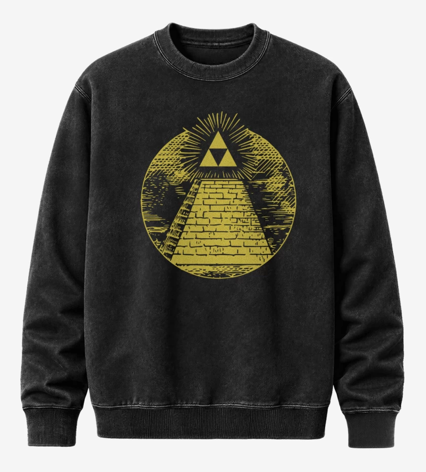Poleron Polo Acid Wash Negro de Zelda - Wake up Hyrule!