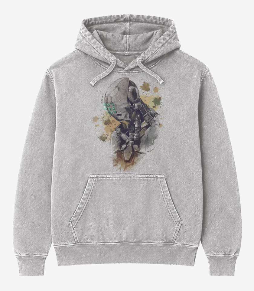 Poleron Canguro Acid Wash Gris Melange de Zenyatta Full Color