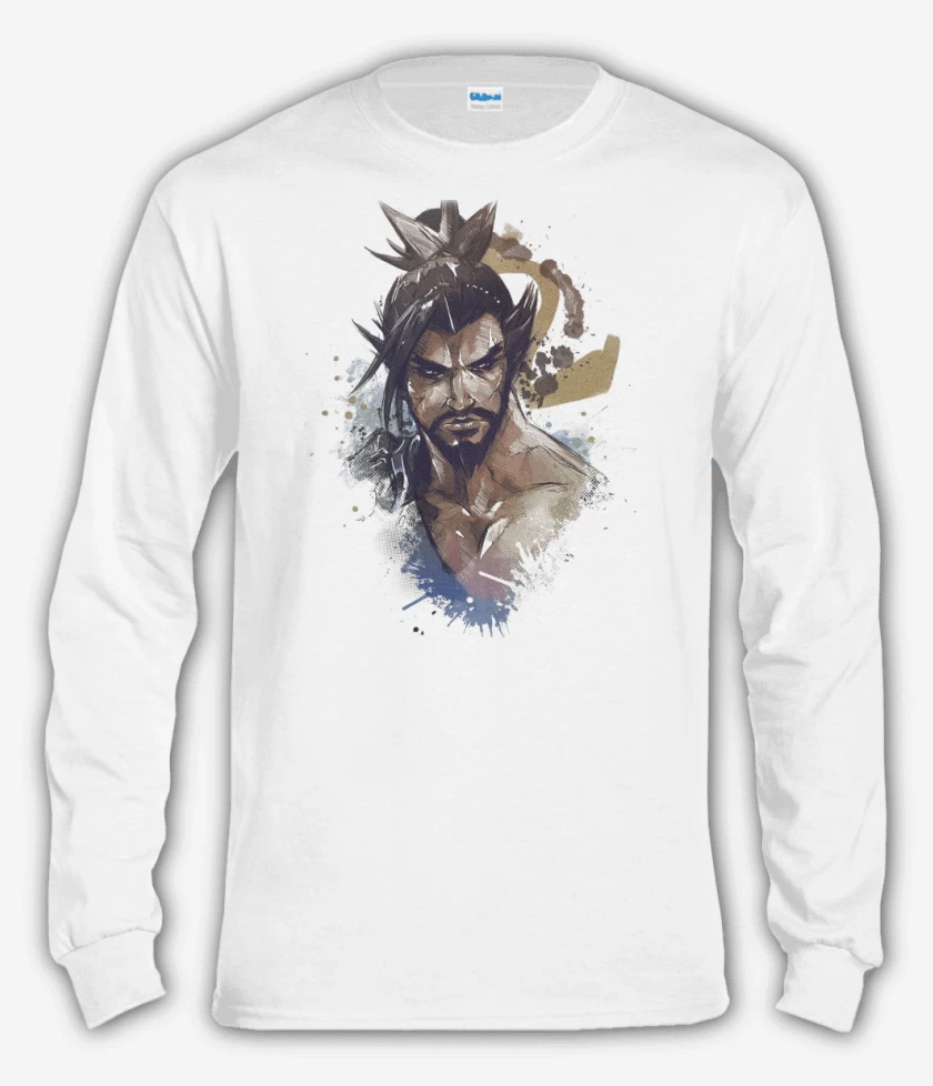 Polera manga larga Blanco de Hanzo Full Color 