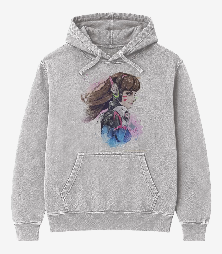 Poleron Canguro Acid Wash Gris Melange de DVA Full Color 2