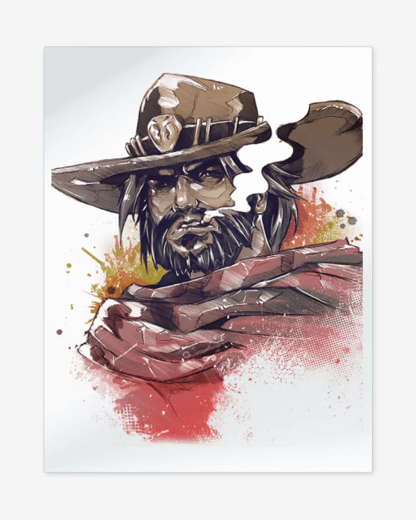 Print metalico Blanco de McCree Full Color 
