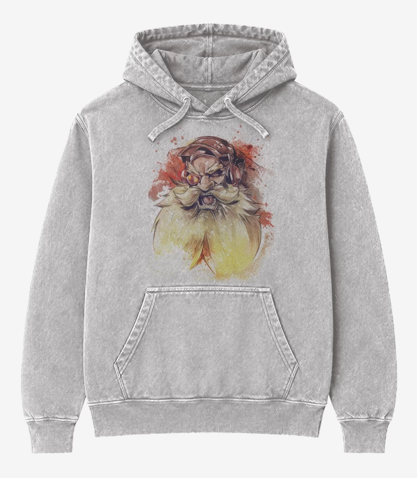 Poleron Canguro Acid Wash Gris Melange de Thorbjorn Full Color