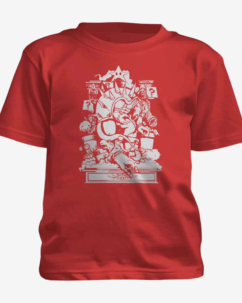 Polera de niño Rojo de Super Bigote - Epic Battle