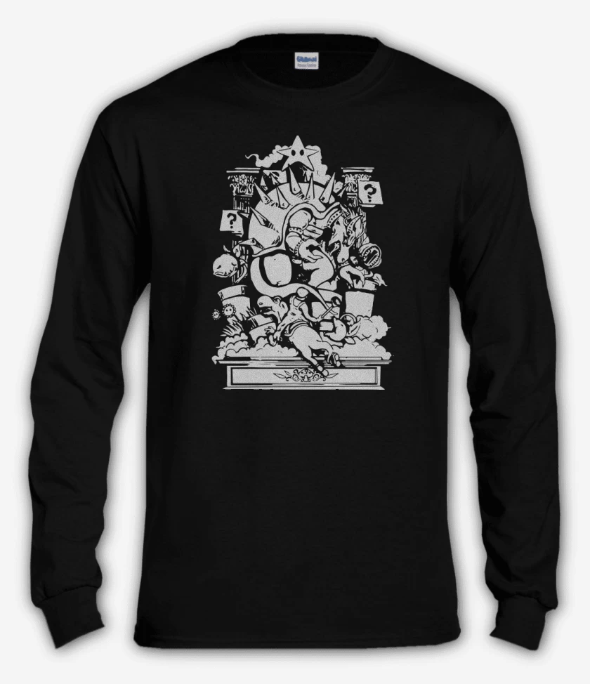 Polera manga larga Negro de Super Bigote - Epic Battle